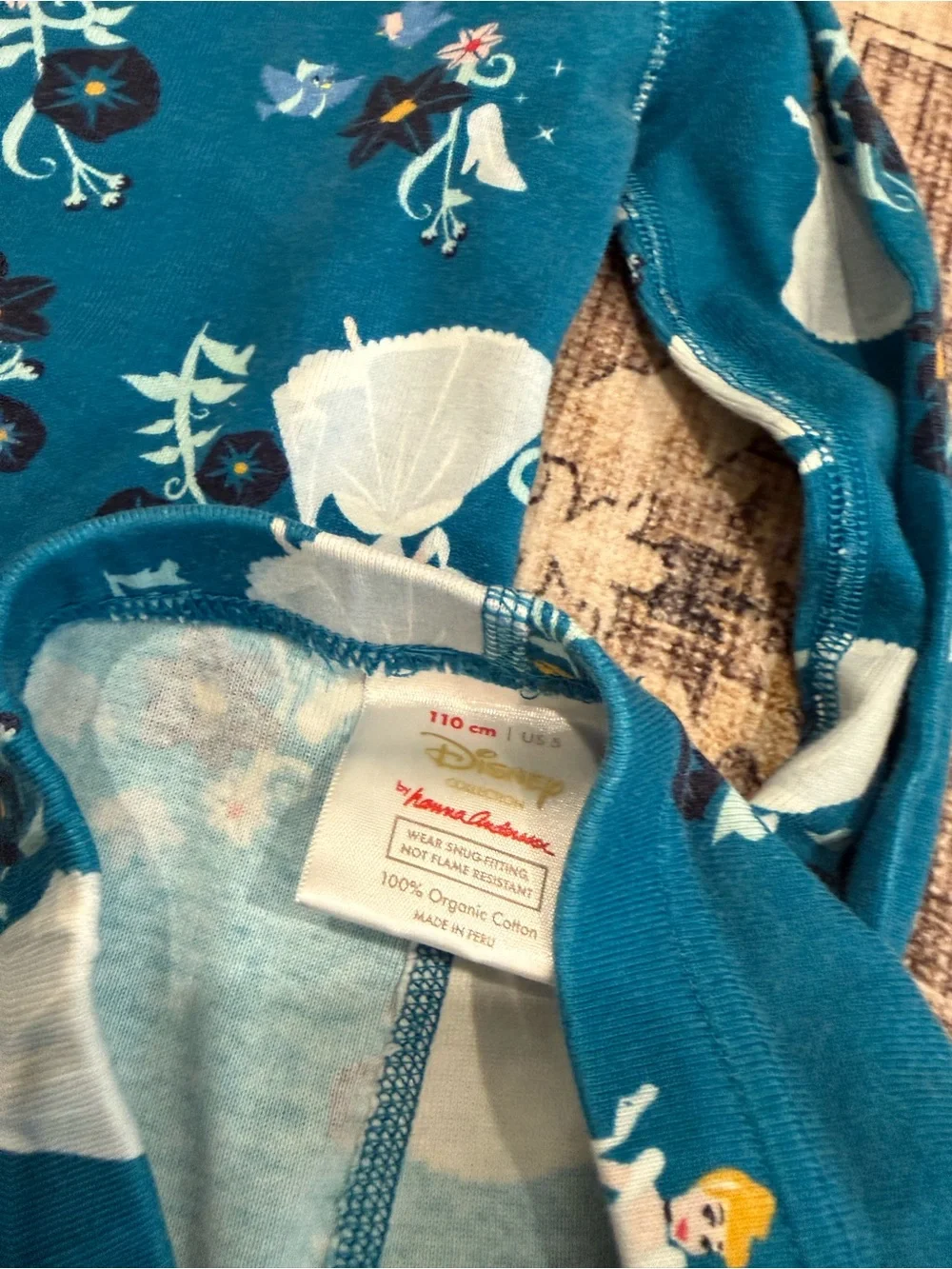 Hanna Andersson Disney Cinderella Long John pajama set- size 5